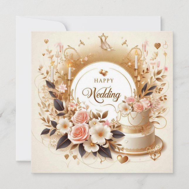 Happy Wedding Greeting Cards  (Front)