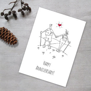 Happy Wedding Hiking Anniversary Red Heart