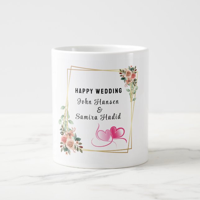 Happy Wedding  Large Coffee Mug (Front)