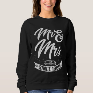 Happy Wedding Marry Wife Husband Mr & Mrs Since 19 Sweatshirt