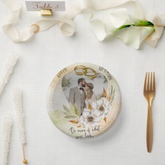 Happy wedding paper plate