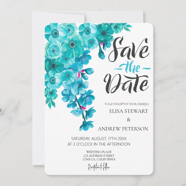 Happy Wedding Romantic Floral Wedding Invitation (Front)