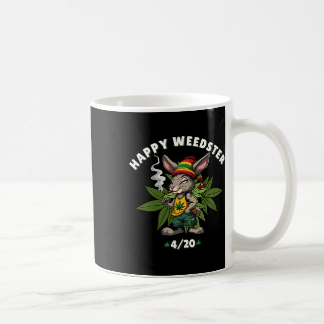 Happy Weedster Stoned Bunny Joint Easter Day  Coffee Mug (Right)