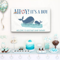 Happy Whale Ahoy It's A Boy Baby Shower