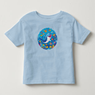Happy Whale and Vibrant Tropical Fish Toddler T-Shirt
