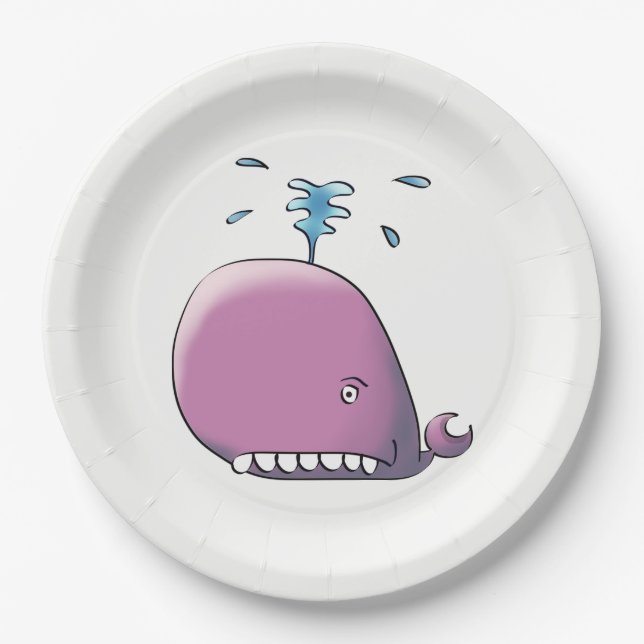 Happy Whale Paper Plate (Front)
