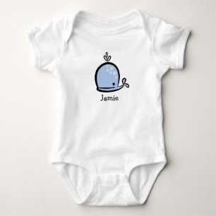 Happy Whale Personalised Baby Bodysuit