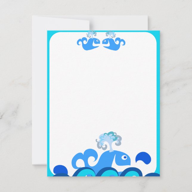 Happy Whale Stationery! Note Card (Front)