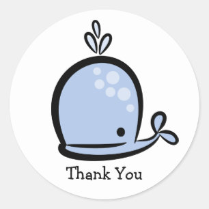 Happy Whale Thank You  Classic Round Sticker