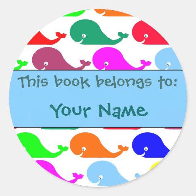 Happy Whales Book Label (Front)
