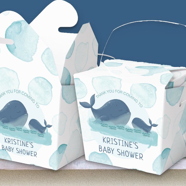 Happy Whales Ocean Bubbles Baby Shower Favour Box (Ocean themed favor boxes - Happy Whales Baby Shower Collection)