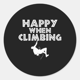 Happy When Climbing Tree Rock Climber Classic Round Sticker