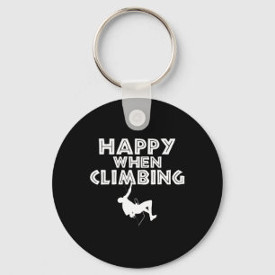 Happy When Climbing Tree Rock Climber Key Ring