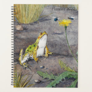 Happy, Whimsical Green Frog Planner