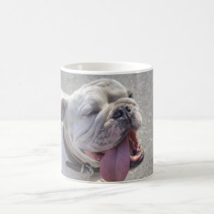 Happy White Bulldog Coffee Mug