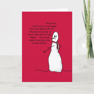 Happy White Christmas from Sarcastic Snowman Holiday Card