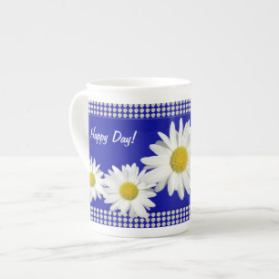 Happy White Daisy Chain Bone China Mug