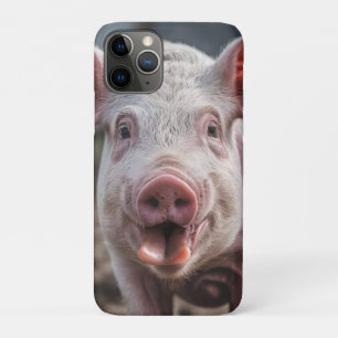 Happy White Pig Tongue Poke, iPhone 11 Pro Case