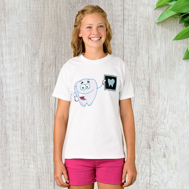 Happy White Tooth Girls T-Shirt (Creator Uploaded)