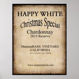 Happy White Wine Christmas Poster! Poster