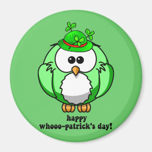 happy whooo patricks day magnet