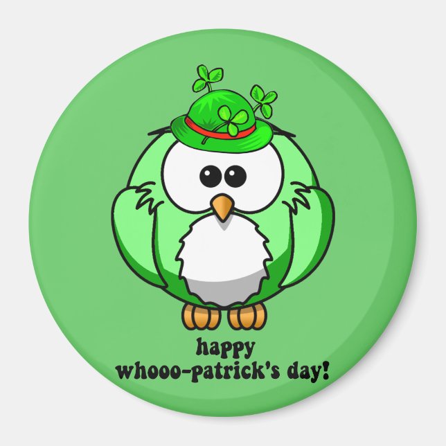happy whooo patricks day magnet (Front)