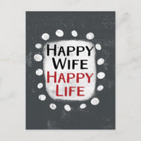 Happy Wife Happy Life Postcard