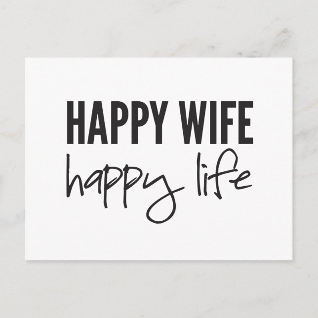 Happy Wife Happy Life Postcard (Front)