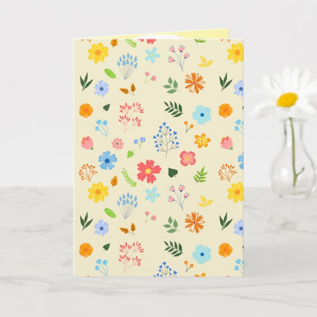 Happy Wildflower Garden Folding Card (Small Plant)