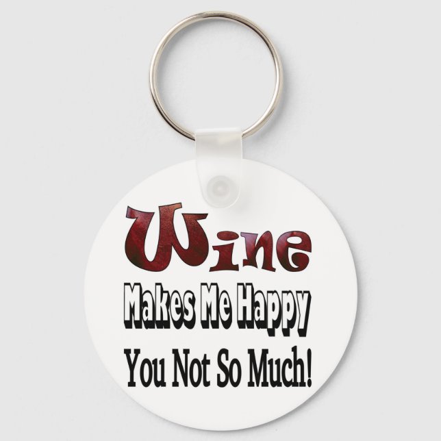 Happy Wine Key Ring (Front)