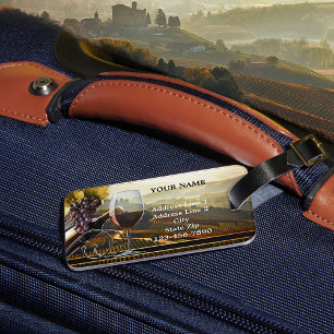 Happy Wine Themed Cheers Luggage Tag