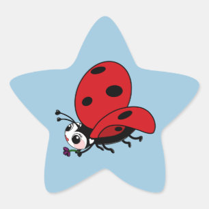 Happy Wings Ladybug Star Sticker