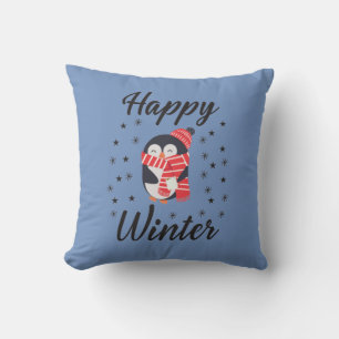 Happy Winter, Cute Penguin Cushion