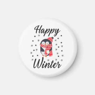 Happy Winter, Cute Penguin Magnet