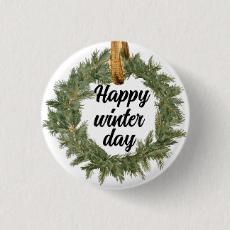 Happy Winter Day 3 Cm Round Badge