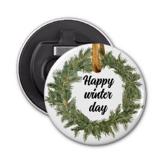 Happy Winter Day Bottle Opener