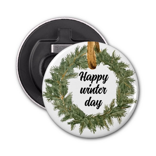 Happy Winter Day Bottle Opener (Front)