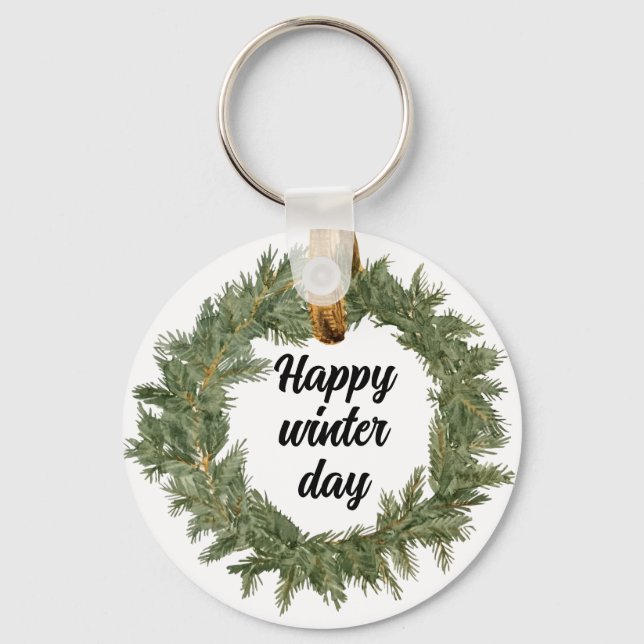 Happy Winter Day Key Ring (Front)