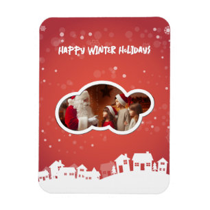 Happy winter holidays magnet