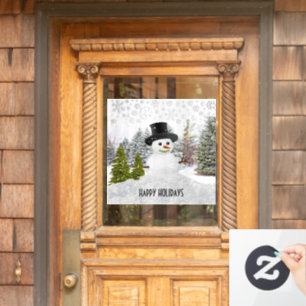 Happy Winter Holidays / Snowman  Window Cling