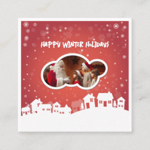 Happy winter holidays square business card