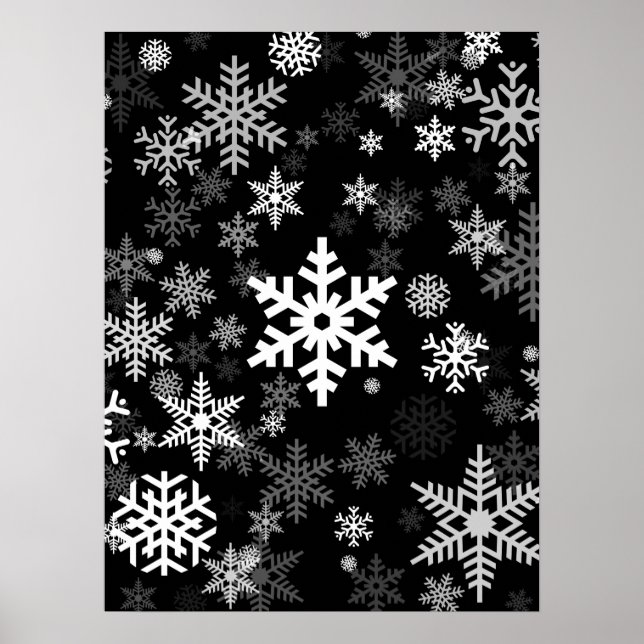Happy Winter Snowflakes Pattern for Everyone Poster (Front)