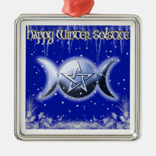 Happy Winter Solstice 2 Tree Ornament square