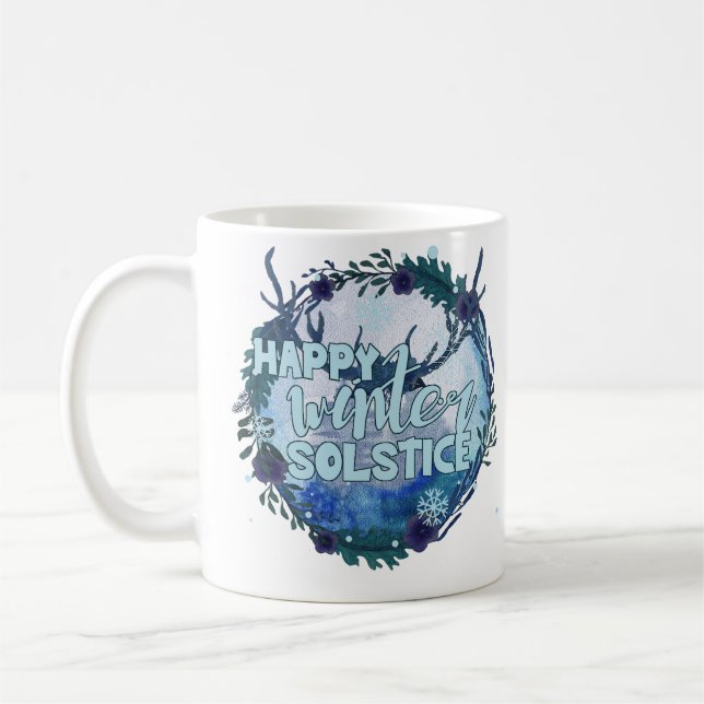Happy Winter Solstice - Celebrate The Season Coffee Mug (Left)