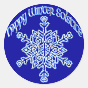 Happy Winter Solstice Classic Round Sticker