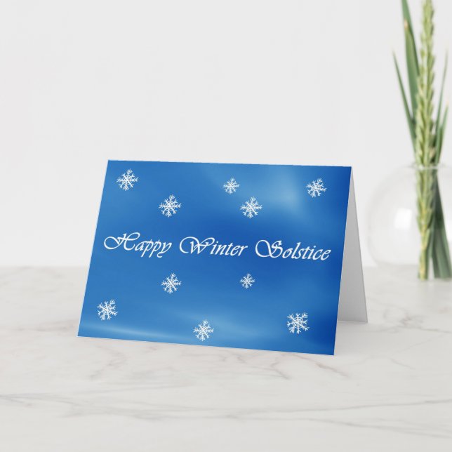 Happy Winter Solstice Sky and Snowflake Card (Front)