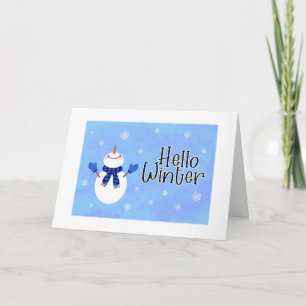 Happy Winter Solstice Snowman Greeting Card