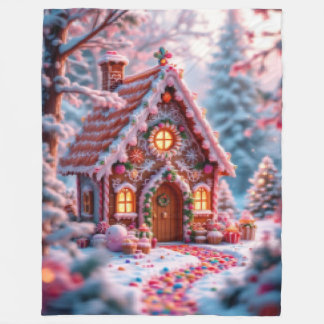 Happy winter with Christmas  Fleece Blanket