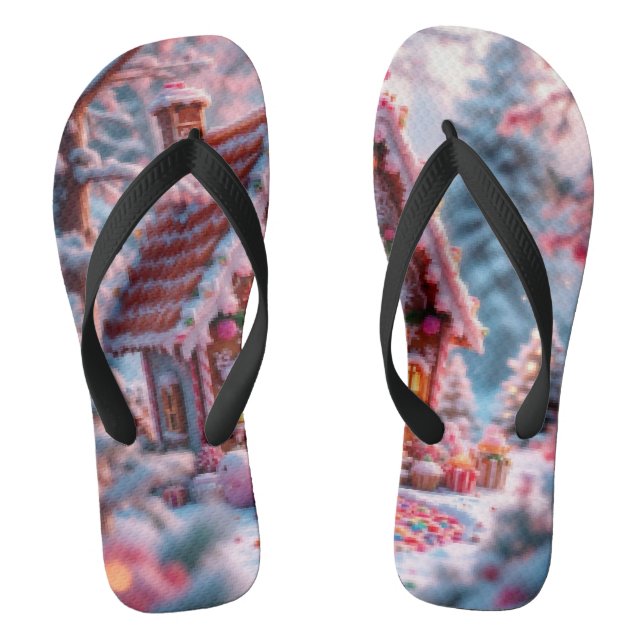 Happy winter with Christmas  Flip Flops (Footbed)