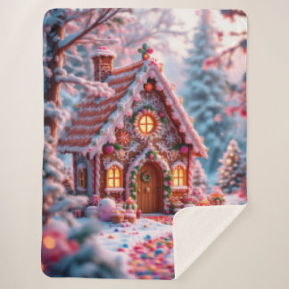 Happy Winter with Christmas  Sherpa Blanket